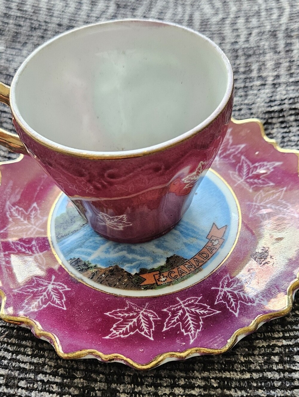 Vintage (1960s)Giftcraft Japan Demitasse Souvenir Cup & Saucer. Not for drinking